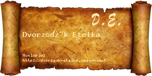 Dvorzsák Etelka névjegykártya